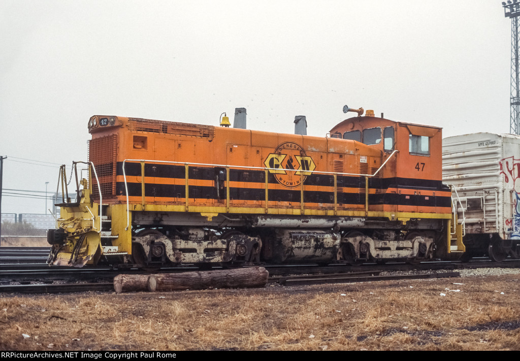 Genesey and Wyoming 47, GNWR 47, EMD SW1500, ex HBT 50, at the NS Calumet City Yard 